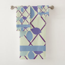 Blauw en Paars Blad Bad Handdoek