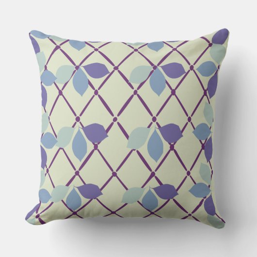 Blauw en paars blad  kussen (Voorkant)