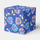 Blauw en paars bloempatroon bedankdoosjes (Achterkant)