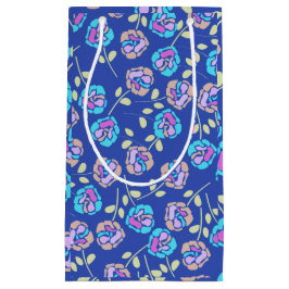Blauw en paars bloempatroon klein cadeauzakje