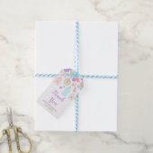 Blauw en Paars Bloemstuk Vogelkooien Bruidsdouche Cadeaulabel (Met Touw)