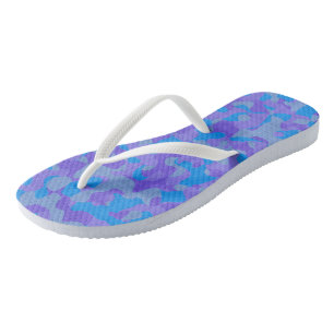 blauw en paars camouflage abstract teenslippers