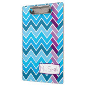 Blauw en Paars Chevron Striped Klembord (Links)
