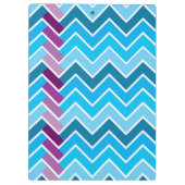 Blauw en Paars Chevron Striped Klembord (Achterkant)