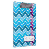Blauw en Paars Chevron Striped Klembord (Rechts)
