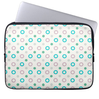 Blauw- en Paars-cirkelpuntontwerp Laptop Sleeve