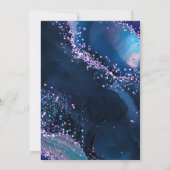 Blauw en Paars faux Glitter Agate Birthday Kaart (Achterkant)