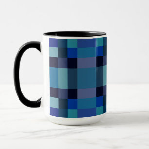 blauw en paars geometrisch mok
