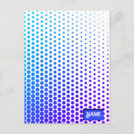 blauw en paars gestippeld gestreept patroon briefkaart