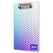 blauw en paars gestippeld streeppatroon klembord (Links)