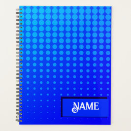 blauw en paars gestippeld streeppatroon planner