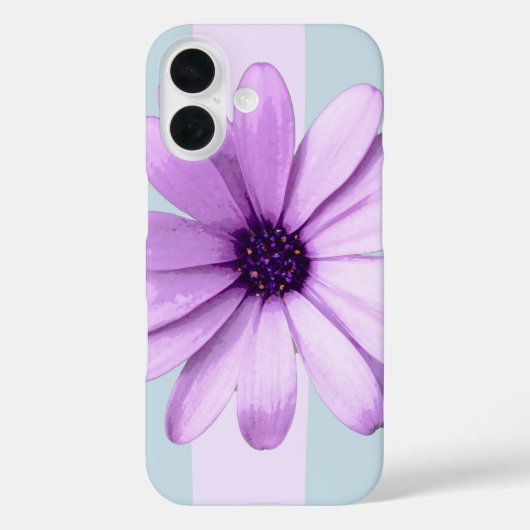 blauw en paars gestreept madeliefjespatroon Case-Mate iPhone case (Achterkant)