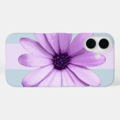 blauw en paars gestreept madeliefjespatroon Case-Mate iPhone case (Achterkant (horizontaal))