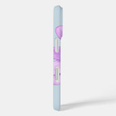blauw en paars gestreept madeliefjespatroon Case-Mate iPhone case (Achterkant / Rechts)