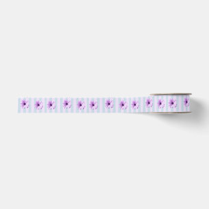 blauw en paars gestreept madeliefjespatroon grosgrain lint