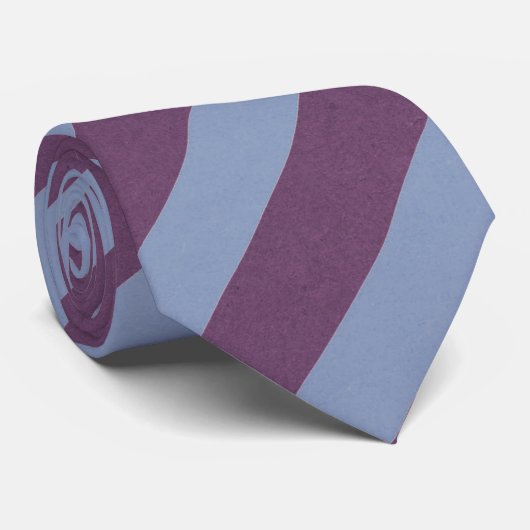 Blauw en Paars gestreept Stropdas (Opgerold)