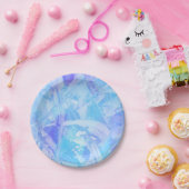 Blauw en Paars Getextuurd  Papieren Bordje (Feest)