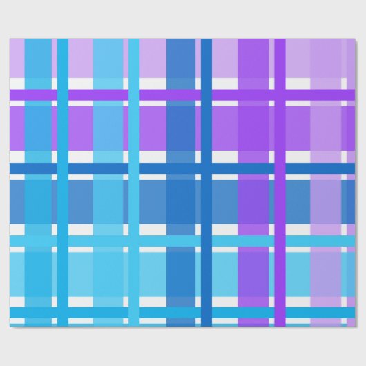Blauw en Paars Gingham Pset Cadeaupapier (Vlak)