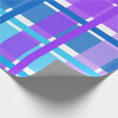 Blauw en Paars Gingham Pset Cadeaupapier (Hoek)
