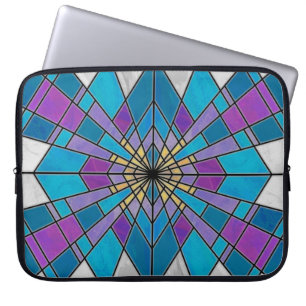 Blauw en Paars glas Laptop Sleeve