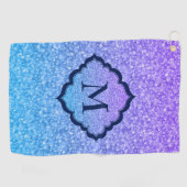 Blauw en Paars glitter Golfhanddoek (Horizontaal)