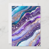 Blauw en Paars Glitter Marmer Agate Afstudeercadea Kaart (Achterkant)