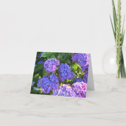 Blauw en Paars Hydrangea Bedankt (Voorkant)