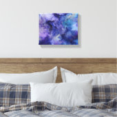 blauw en paars ingepakt canvas afdruk (Insitu (Slaapkamer))