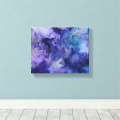 blauw en paars ingepakt canvas afdruk (Insitu (Houten vloer))