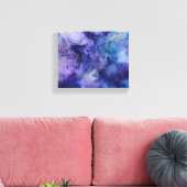 blauw en paars ingepakt canvas afdruk (Insitu (Woonkamer))