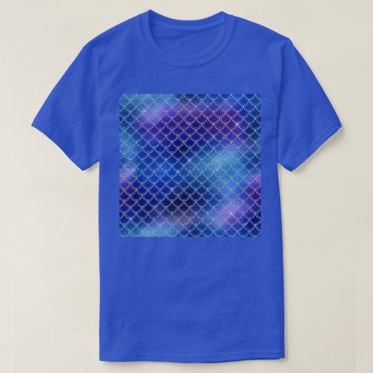 Blauw en Paars Iridescent Silver Mermaid Dragon S T-shirt (Design voorkant)