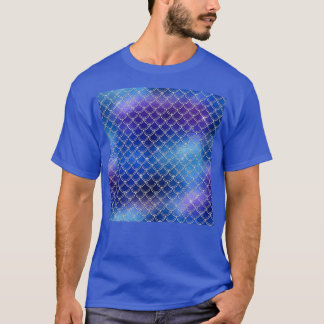Blauw en Paars Iridescent Silver Mermaid Dragon S T-shirt