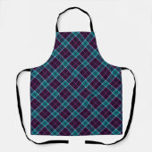 Blauw en paars kerst geruit patroon schort (Voorkant)