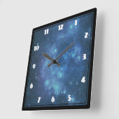 Blauw en Paars Kosmisch RuimteAfbeelding Vierkante Klok (Hoek)