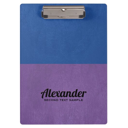 Blauw en paars kunstleder klembord (Voorkant)