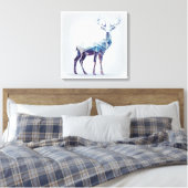 Blauw en Paars laagpolige geometrische dieper Canvas Afdruk (Insitu (Slaapkamer))