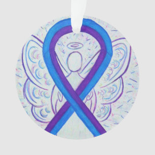 Blauw en paars lint sieraden op maat ornament