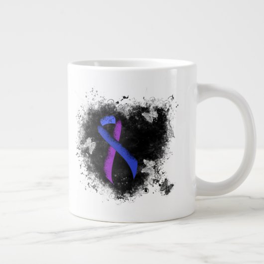 Blauw en Paars lintje Grote Koffiekop (Rechts)