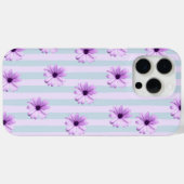 Blauw en paars madeliefjespatroon Case-Mate iPhone case (Achterkant (horizontaal))