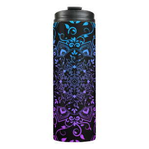 Blauw en Paars Mandala Thermosbeker
