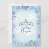 Blauw en Paars Mexicaans meisje Winter Mis Quince Kaart (Achterkant)