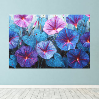 Blauw en Paars Morgenrood Schilderij Abstract Canvas Afdruk