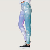 blauw en Paars ombre met hart Leggings (Links)