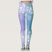 blauw en Paars ombre met hart Leggings (Voorkant)