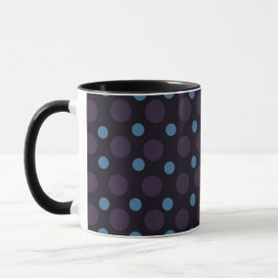 Blauw en Paars op Zwarte Stippen Mok