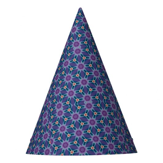 Blauw en Paars patroon Feesthoedjes (Voorkant)