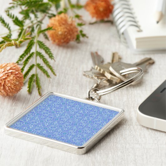 Blauw en Paars patroon Sleutelhanger (Zijkant)