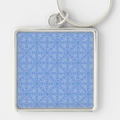 Blauw en Paars patroon Sleutelhanger (Voorkant)