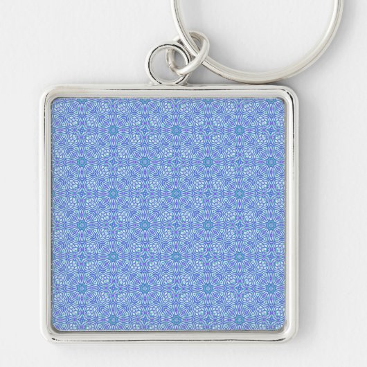 Blauw en Paars patroon Sleutelhanger (Voorkant)