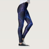 Blauw en Paars poreus patroon Leggings (Rechts)
